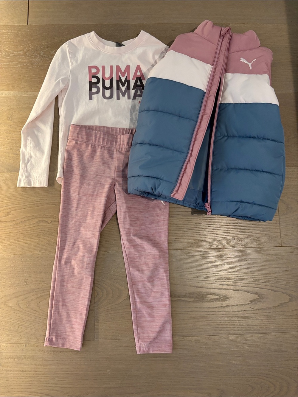 Puma Pink White Blue Girls 3-Piece Matching Set